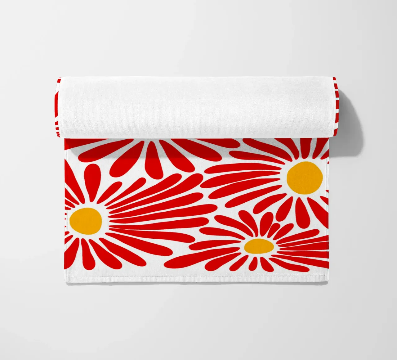 Red vivid abstract flowers telo mare da TijanaArtStudio88