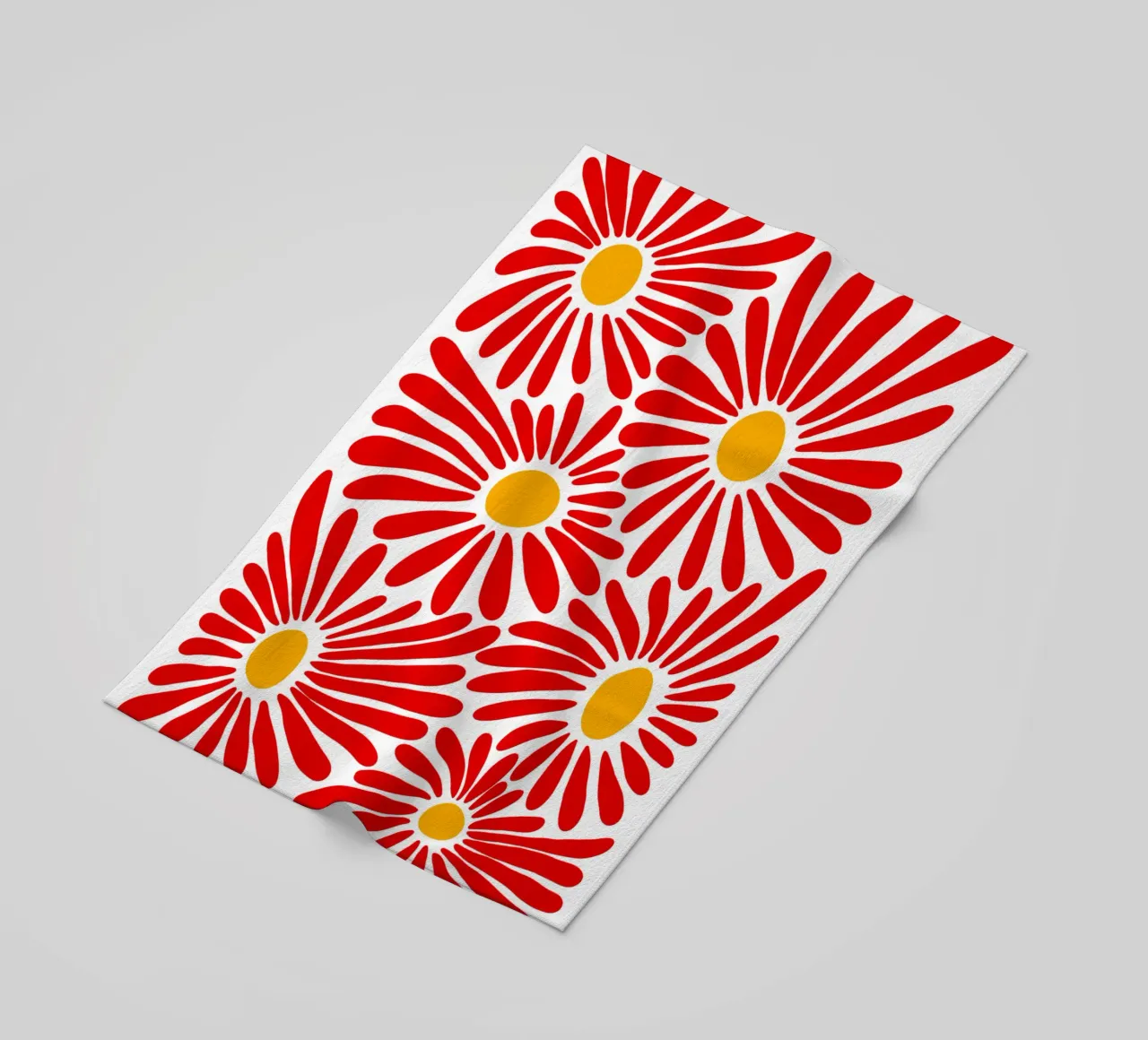 Red vivid abstract flowers telo mare da TijanaArtStudio88