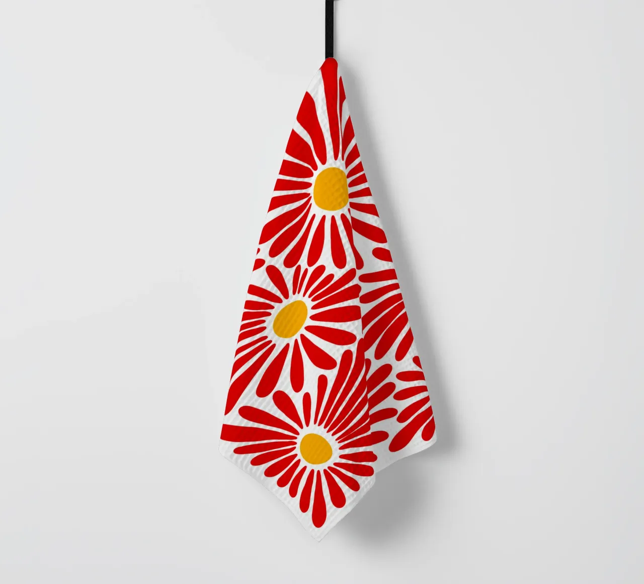 Red vivid abstract flowers canovaccio da cucina da TijanaArtStudio88