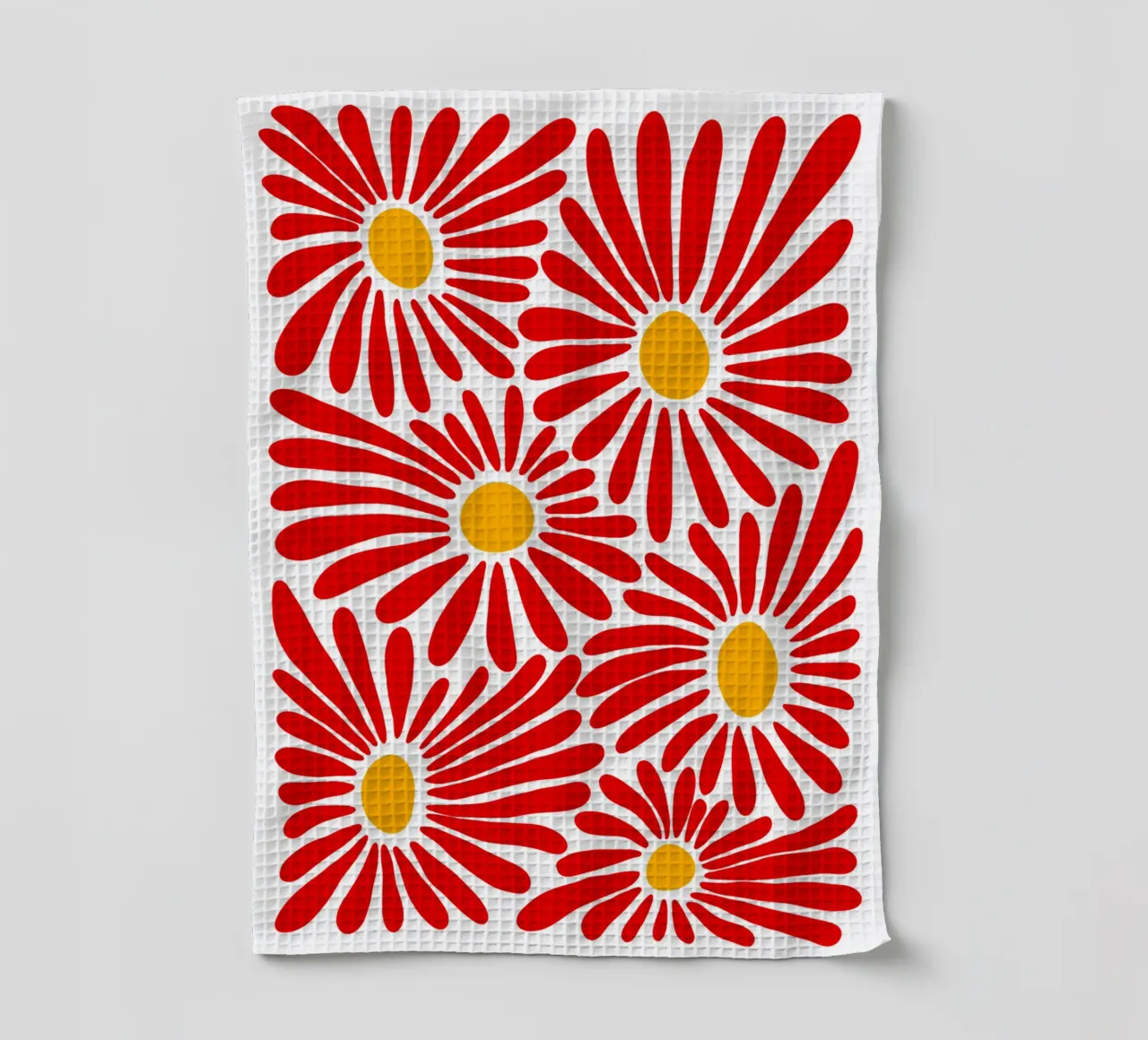 Red vivid abstract flowers canovaccio da cucina da TijanaArtStudio88