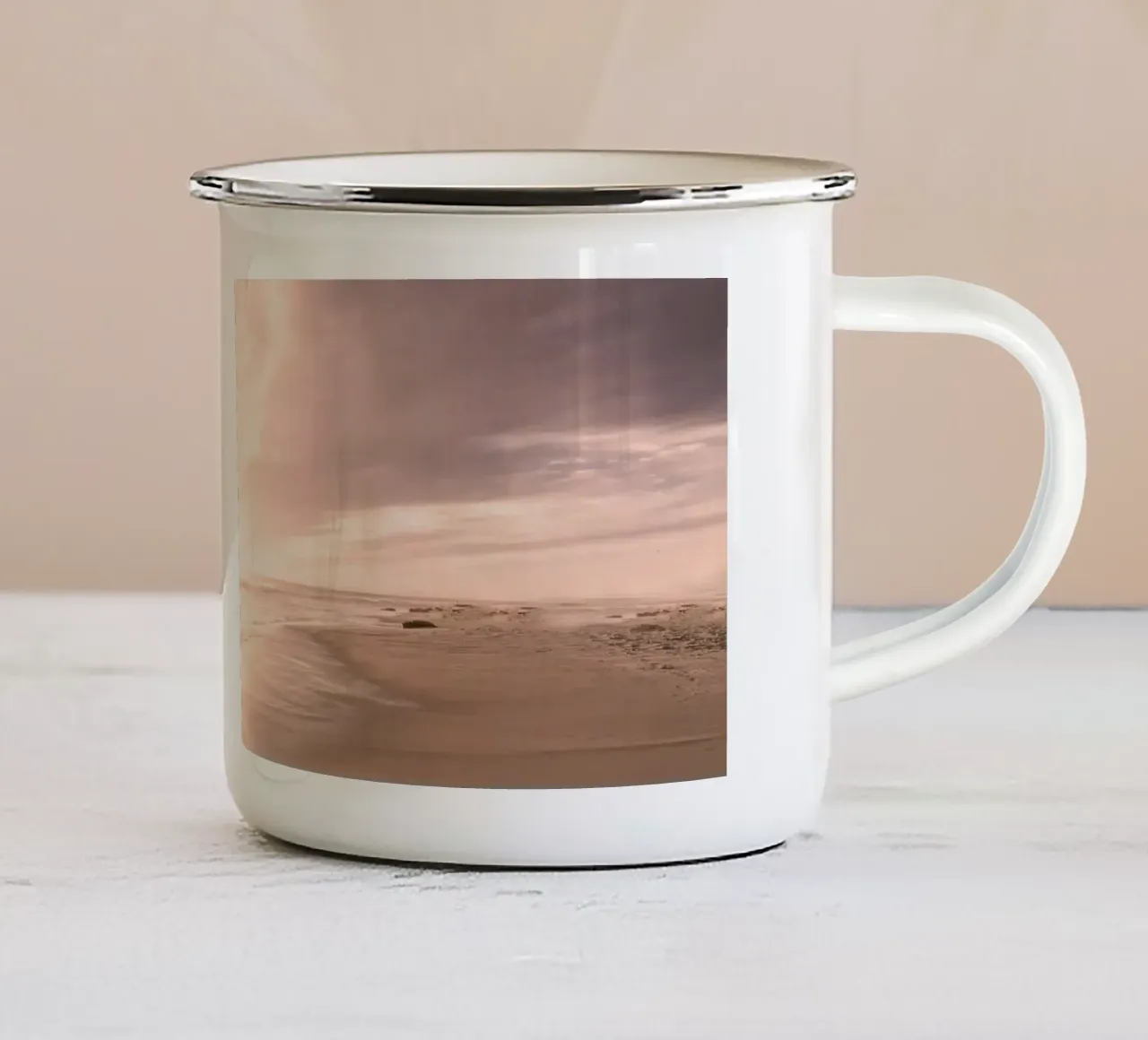 Sunset Beach Scene tazza in smalto da Stay Positive Design