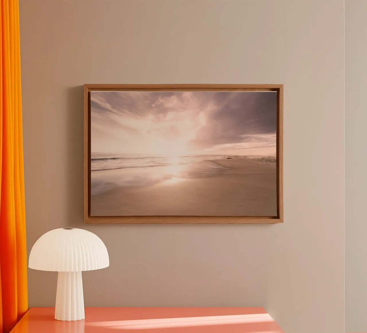 Sunset Beach Scene tela con Cornice a cassetta da Stay Positive Design