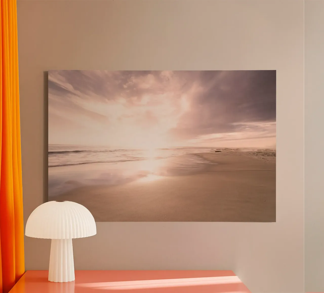 Sunset Beach Scene tela con Cornice a cassetta da Stay Positive Design