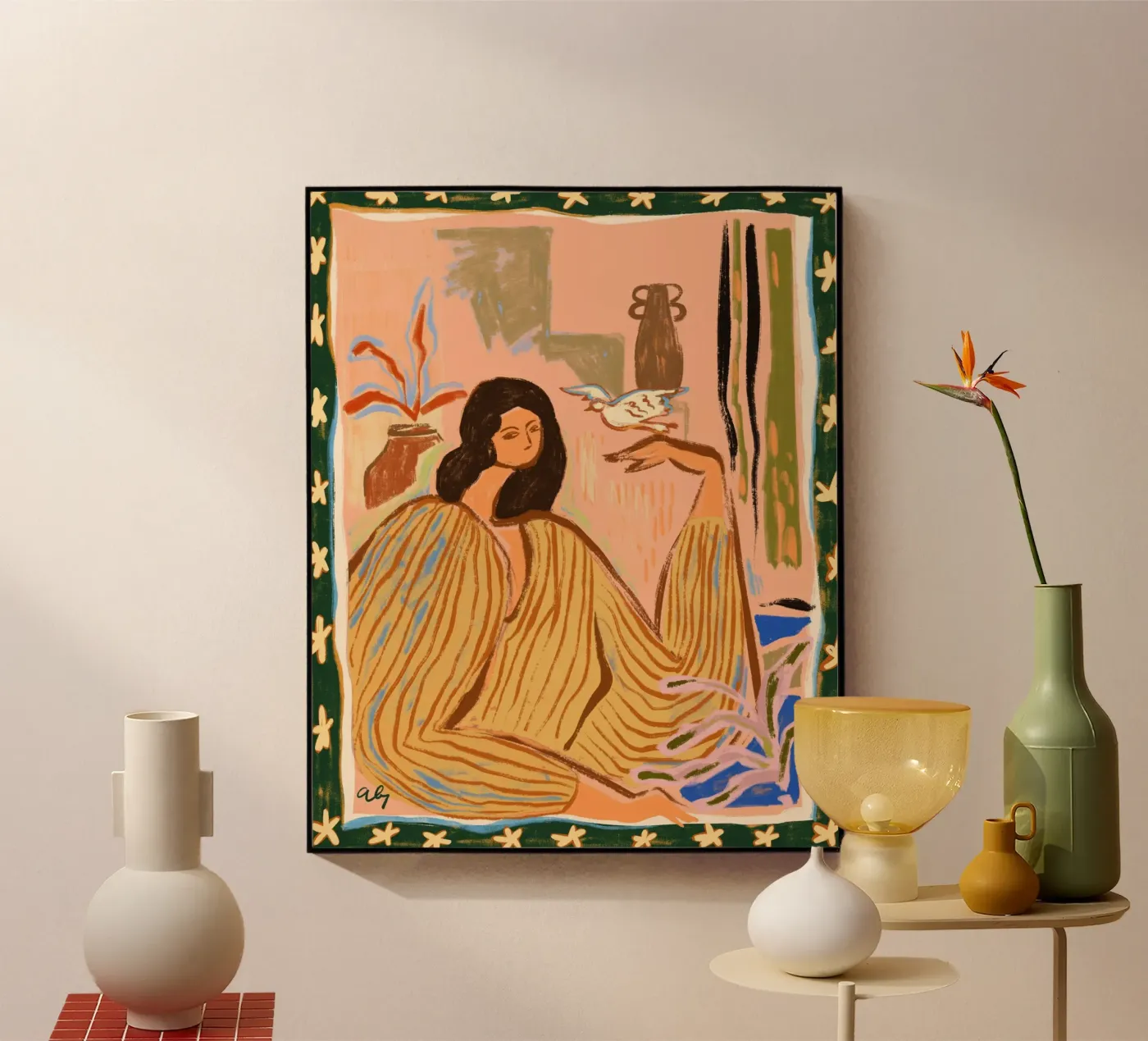 Hello Birdy Acryl-Glas von Arty Guava