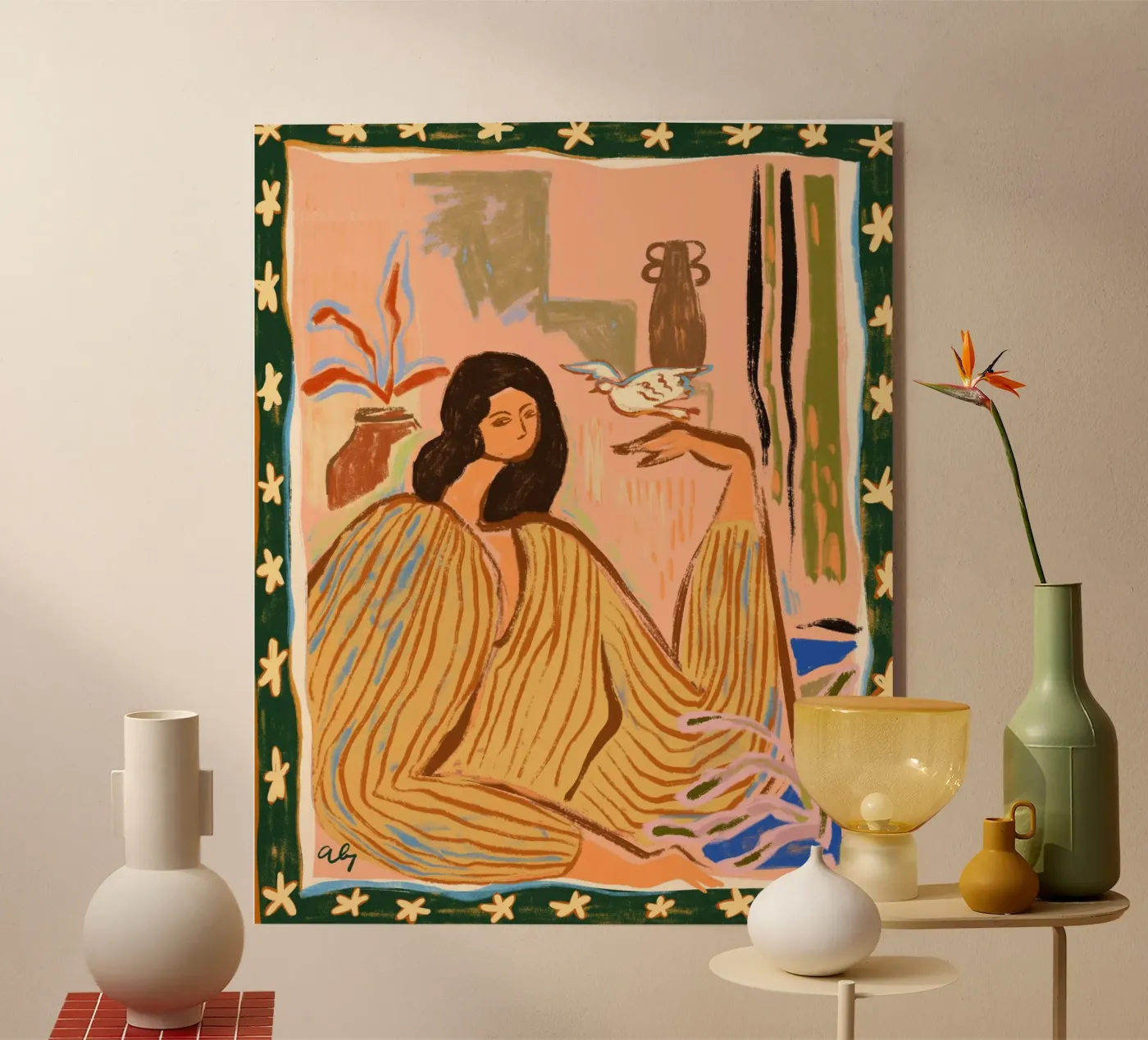 Hello Birdy Acryl-Glas von Arty Guava