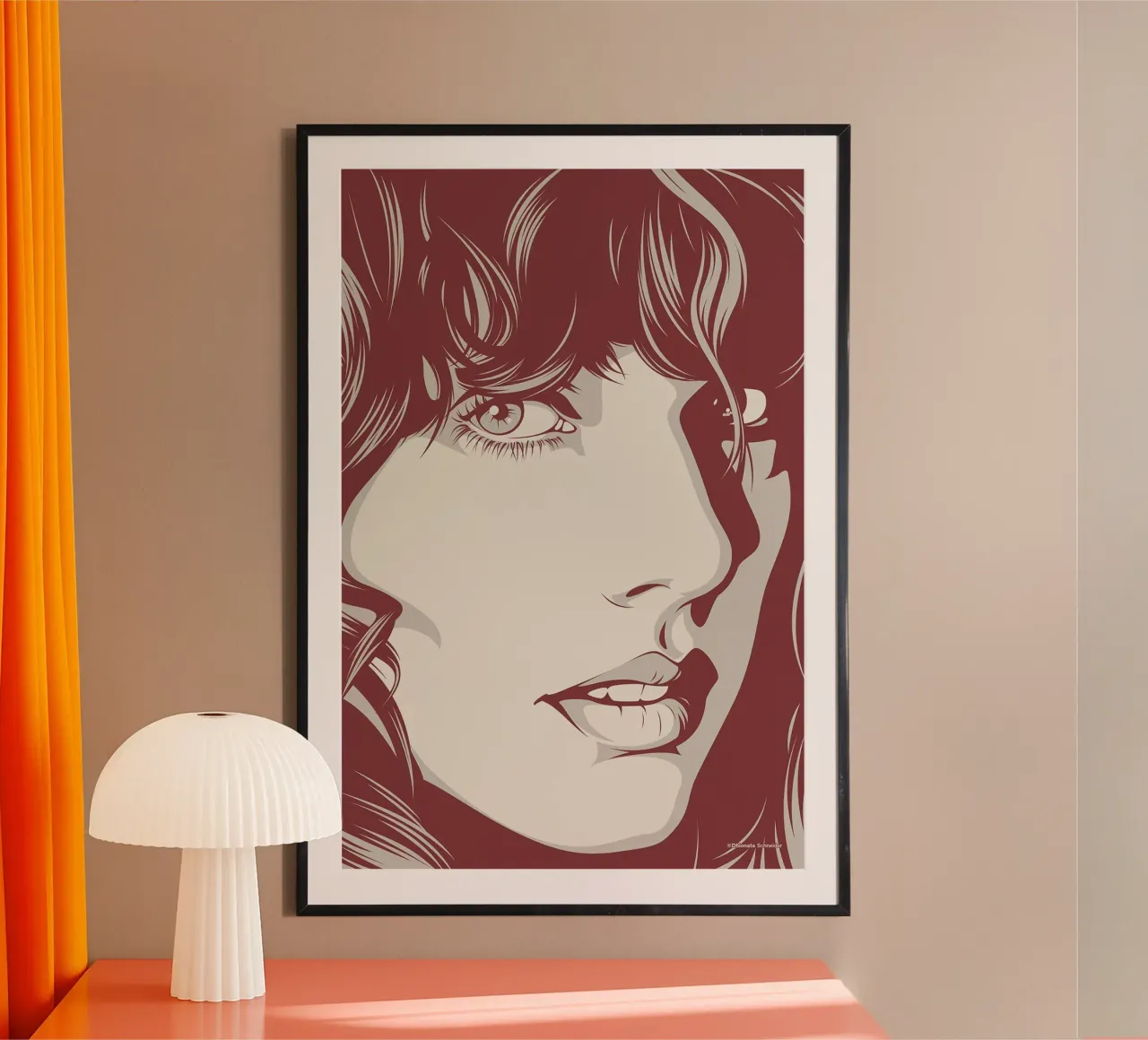 Taylor Swift in primo piano poster con telaio in alluminio da James
