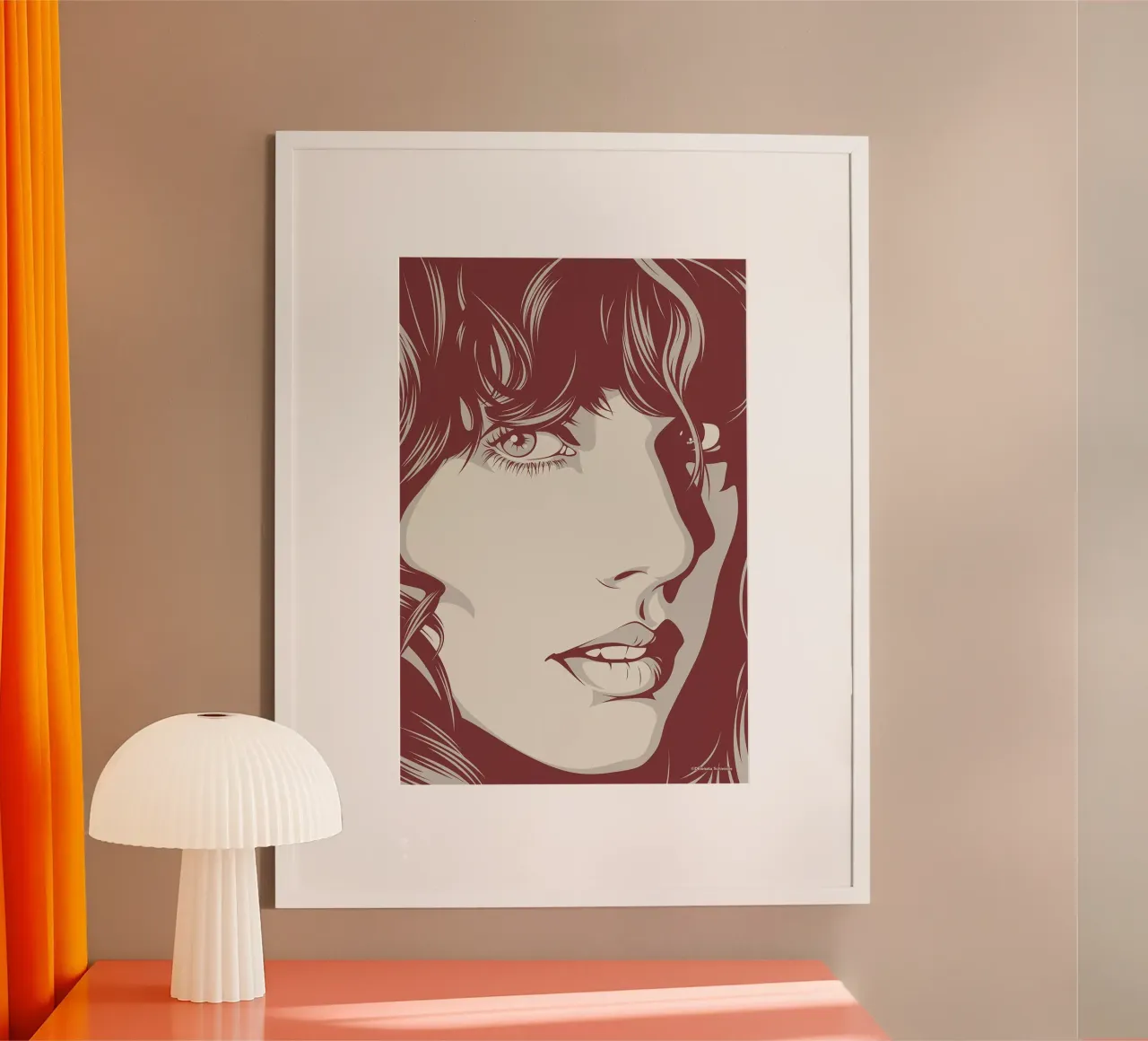 Taylor Swift in primo piano poster con telaio in alluminio da James