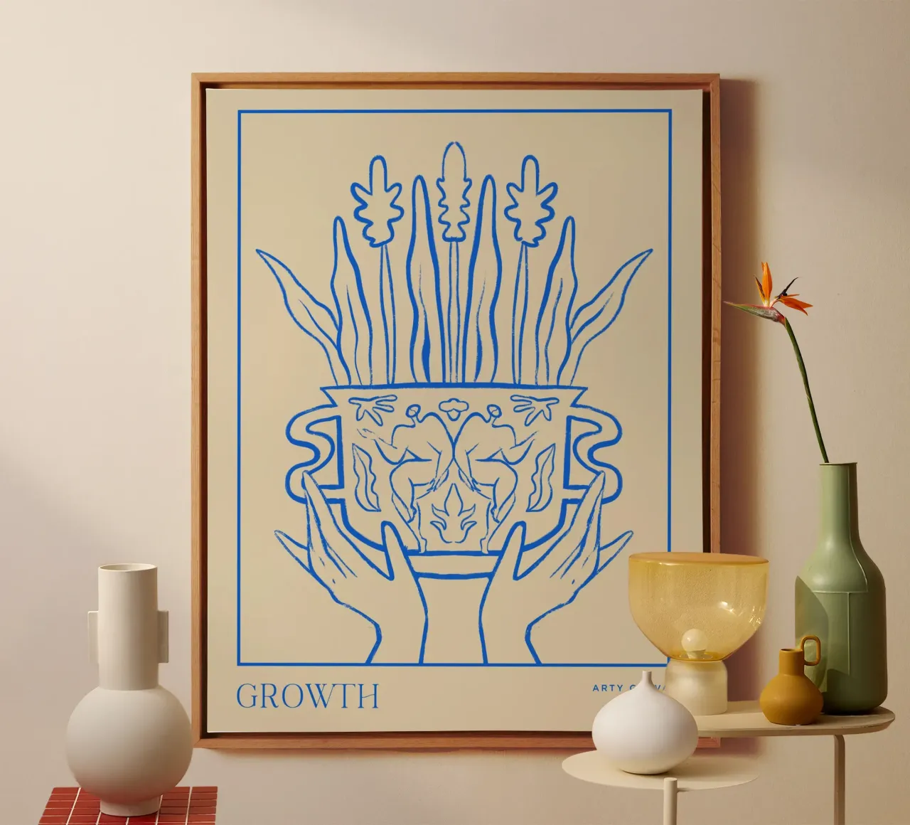Vessel Collection, Growth Line Art tela con Cornice a cassetta da Arty Guava