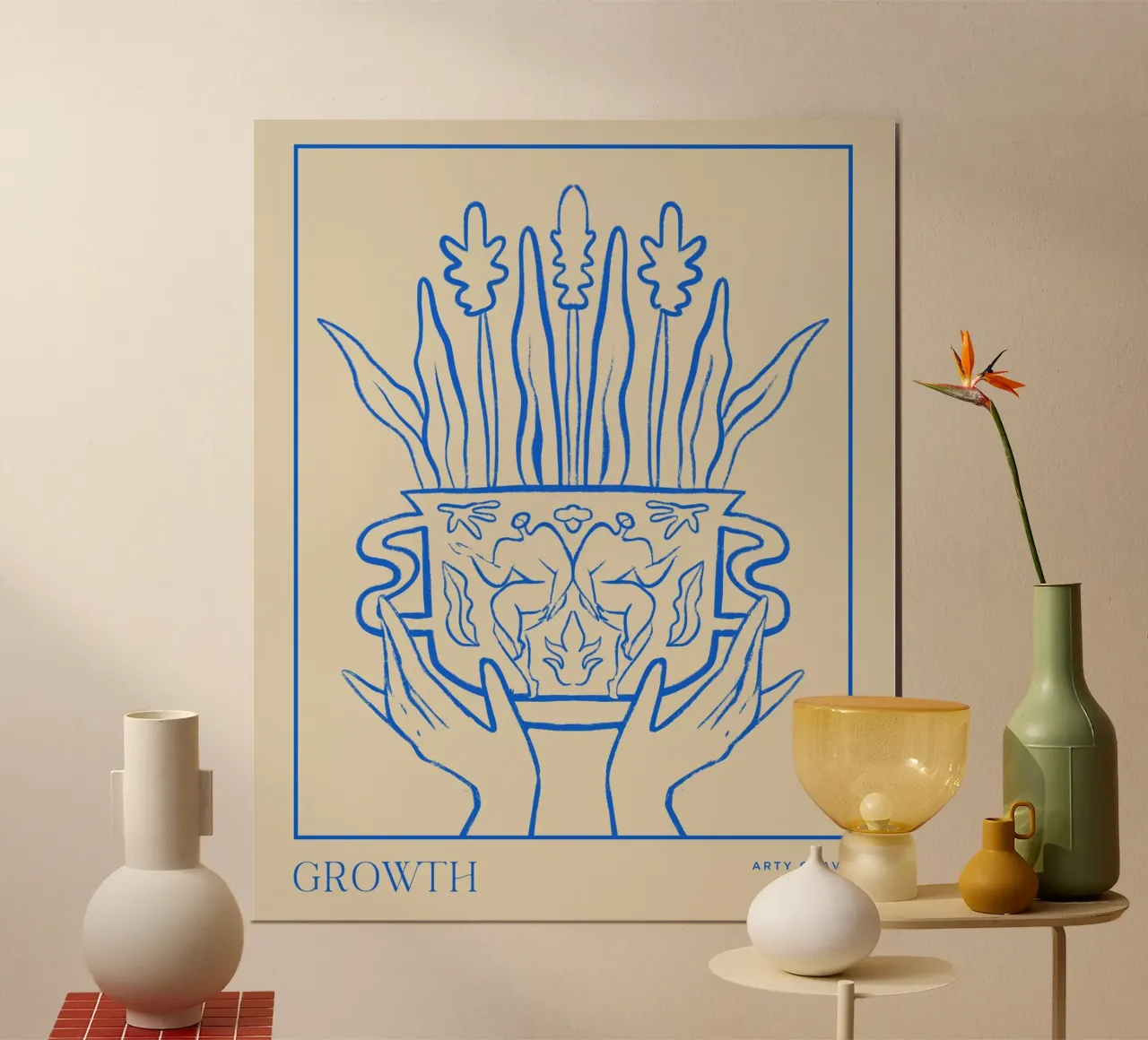 Vessel Collection, Growth Line Art poster da Arty Guava
