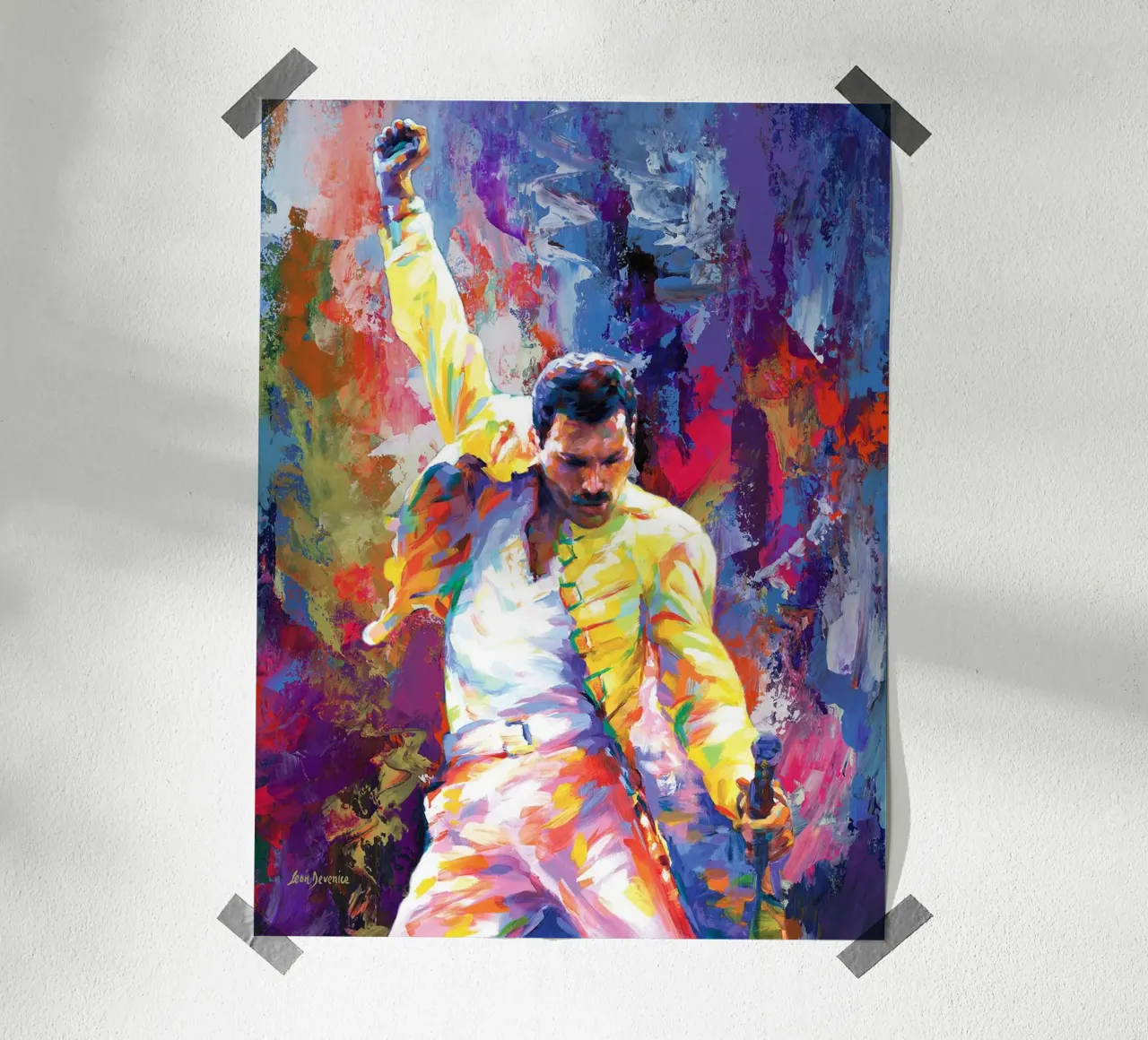 Ritratto pop art di Freddie Mercury poster con telaio in plastica da James