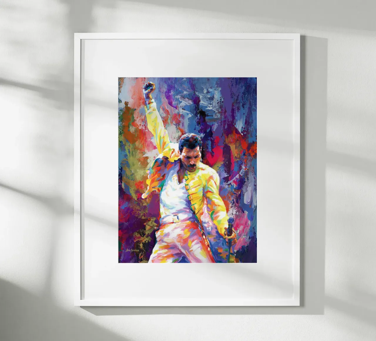 Ritratto pop art di Freddie Mercury poster con telaio in plastica da James