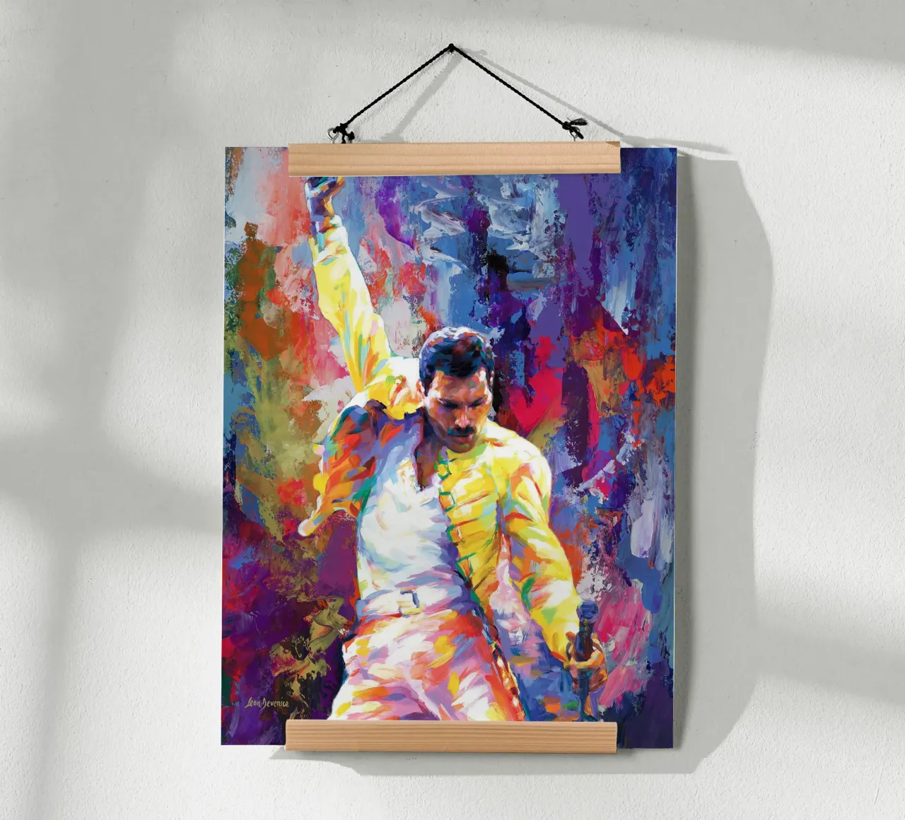 Ritratto pop art di Freddie Mercury poster con telaio in plastica da James