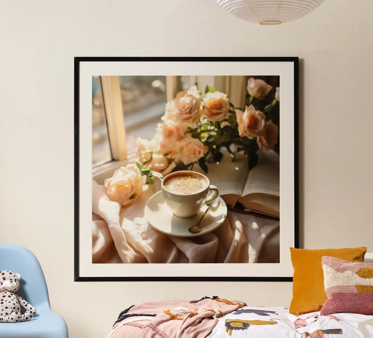 Mattine tranquille poster con telaio in legno da StillVibe Home