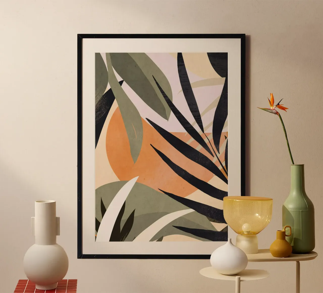Abstracte kunst tropische bladeren 2 poster van ThingDesign