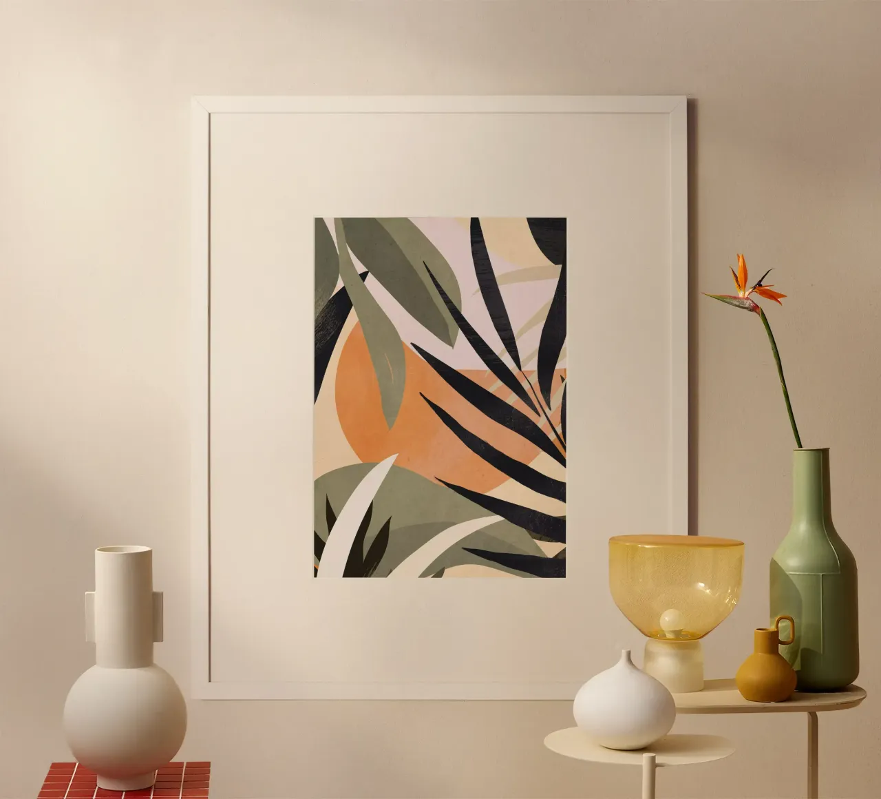 Abstracte kunst tropische bladeren 2 poster van ThingDesign