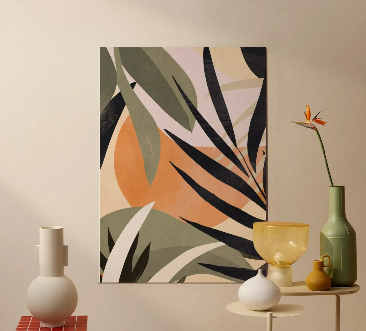 Abstracte kunst tropische bladeren 2 poster van ThingDesign