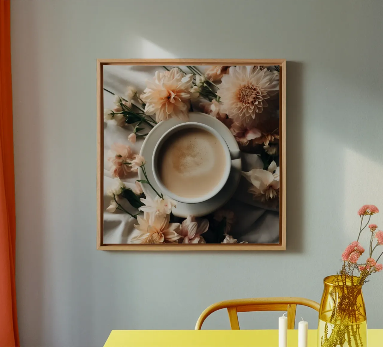 Sussurro in fiore tela con Cornice a cassetta da StillVibe Home