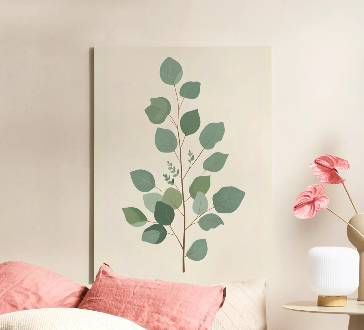 Eucalyptus Branch - Vertical tela con Cornice a cassetta da The Green Room