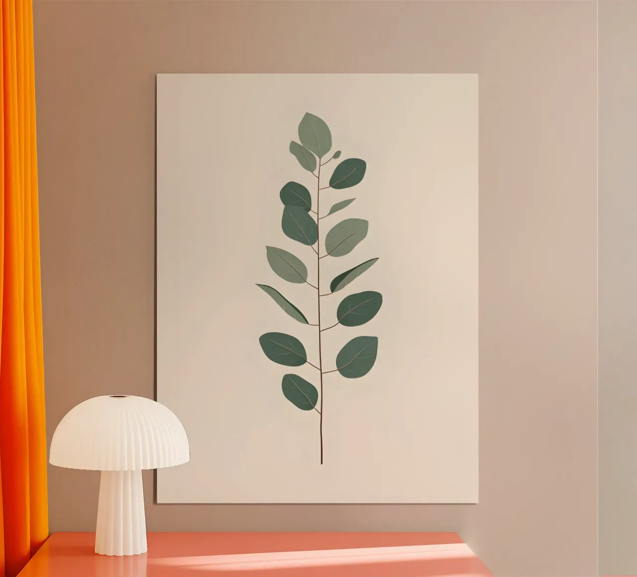 Eucalyptus Branch - Vertical poster con telaio in alluminio da The Green Room
