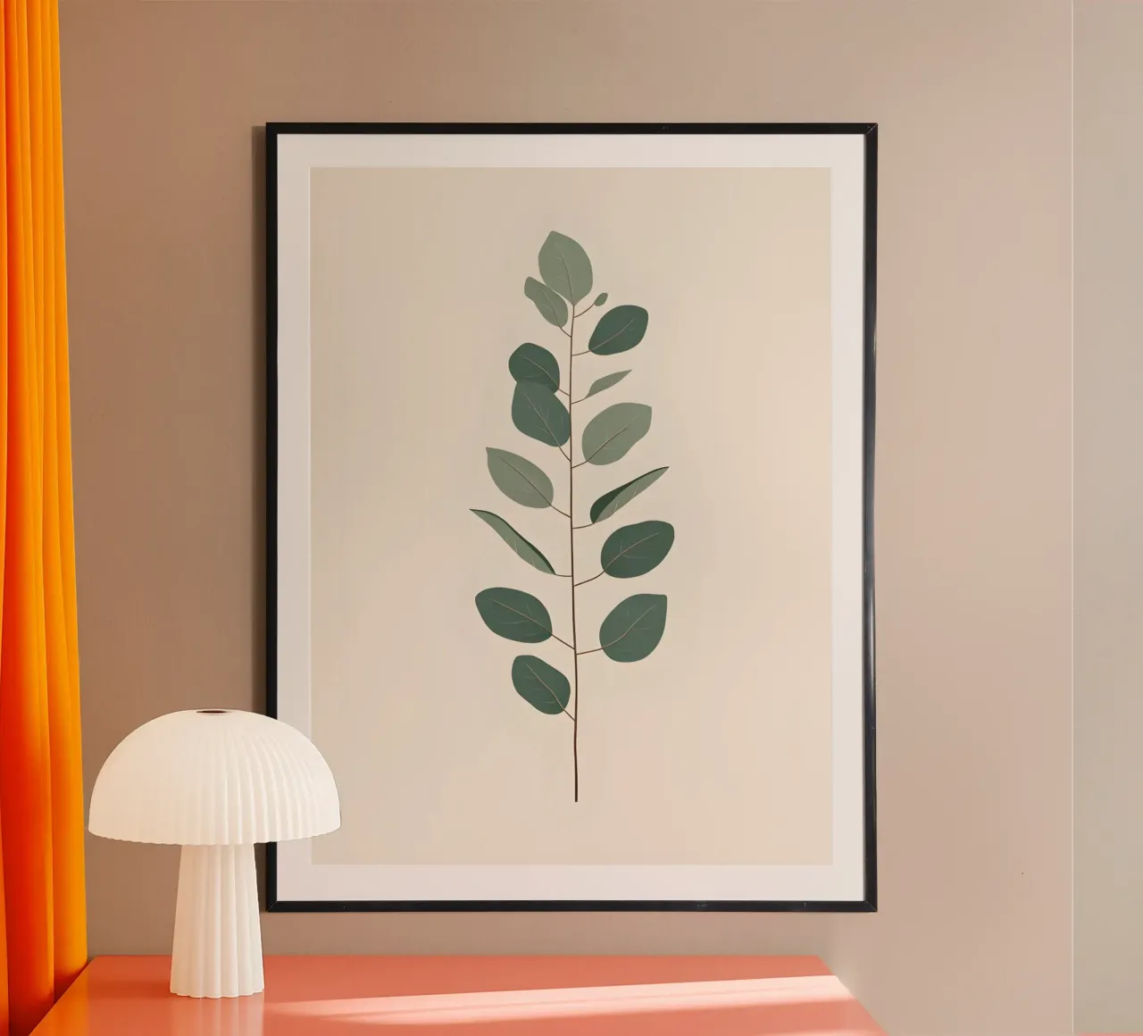 Eucalyptus Branch - Vertical poster con telaio in alluminio da The Green Room
