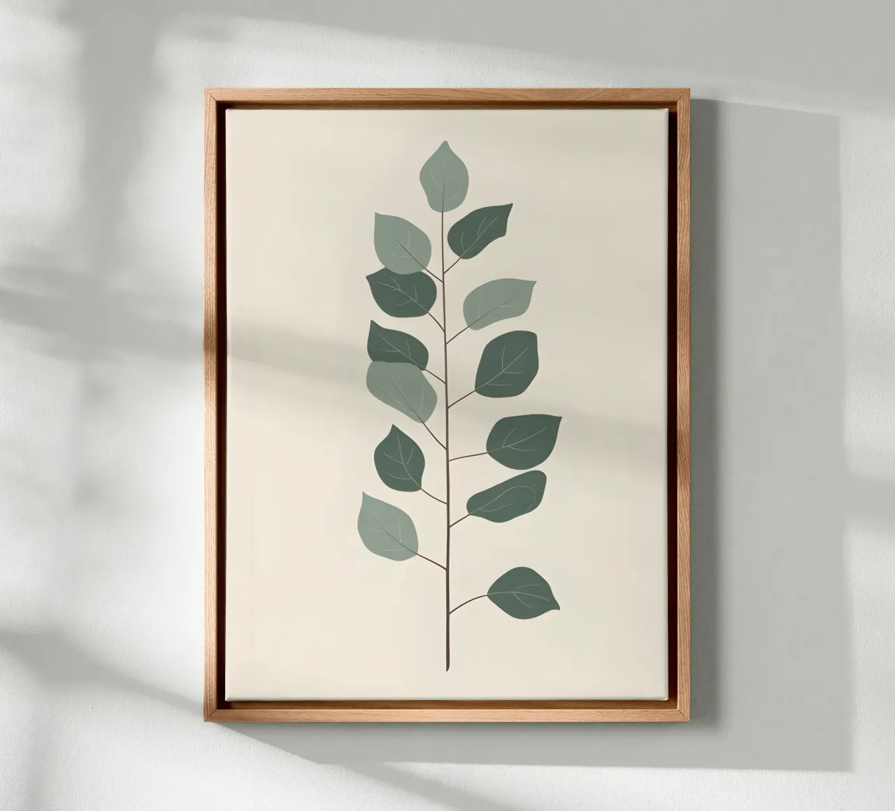 Eucalyptus Branch - Vertical tela con Cornice a cassetta da The Green Room