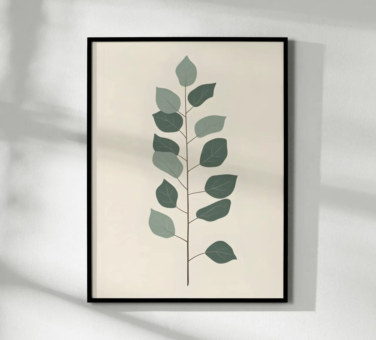 Eucalyptus Branch - Vertical poster con telaio in legno da The Green Room