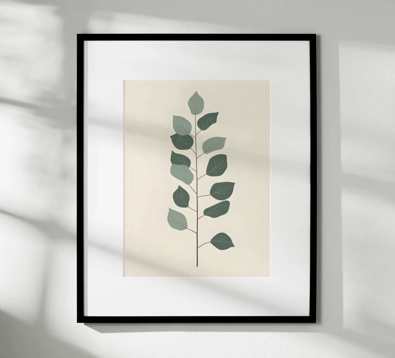 Eucalyptus Branch - Vertical poster con telaio in legno da The Green Room