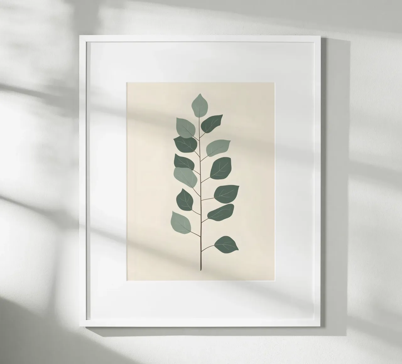 Eucalyptus Branch - Vertical poster con telaio in legno da The Green Room