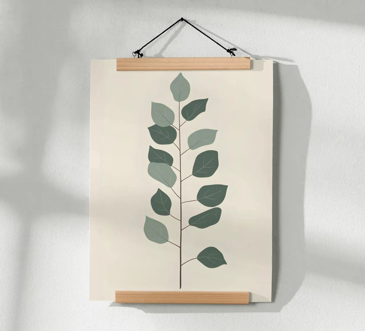 Eucalyptus Branch - Vertical poster con telaio in legno da The Green Room