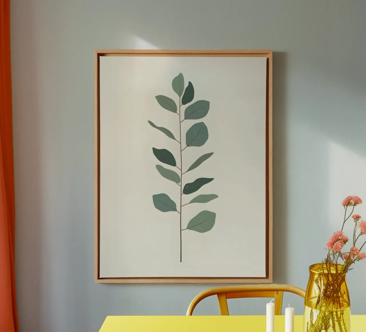 Eucalyptus Branch - Vertical tela con Cornice a cassetta da The Green Room
