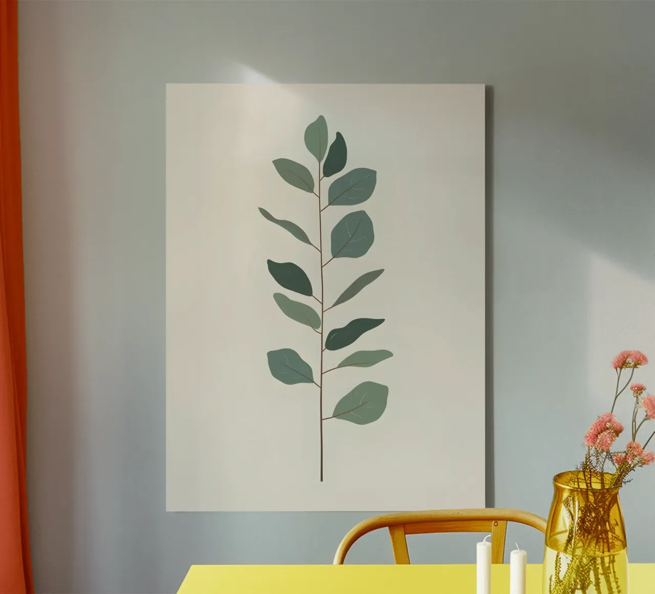 Eucalyptus Branch - Vertical tela con Cornice a cassetta da The Green Room