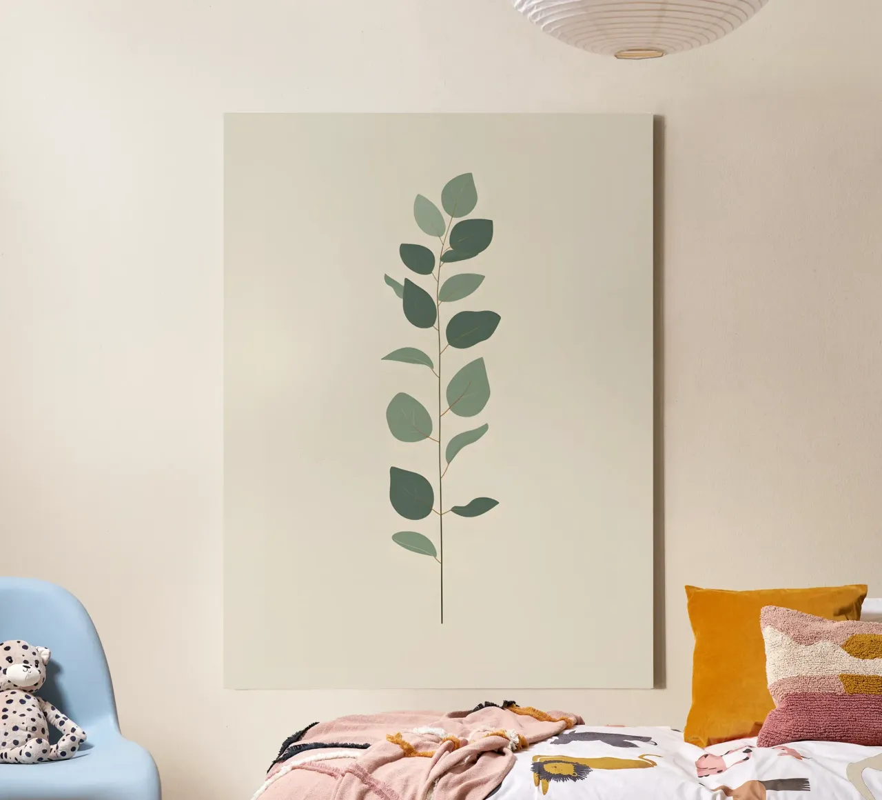 Eucalyptus Branch - Vertical tela con Cornice a cassetta da The Green Room