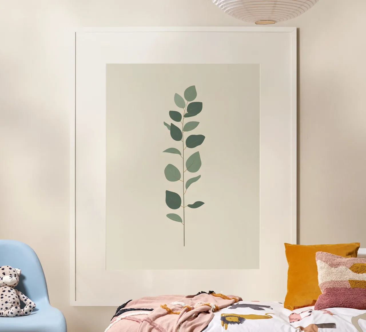 Eucalyptus Branch - Vertical poster con telaio in alluminio da The Green Room