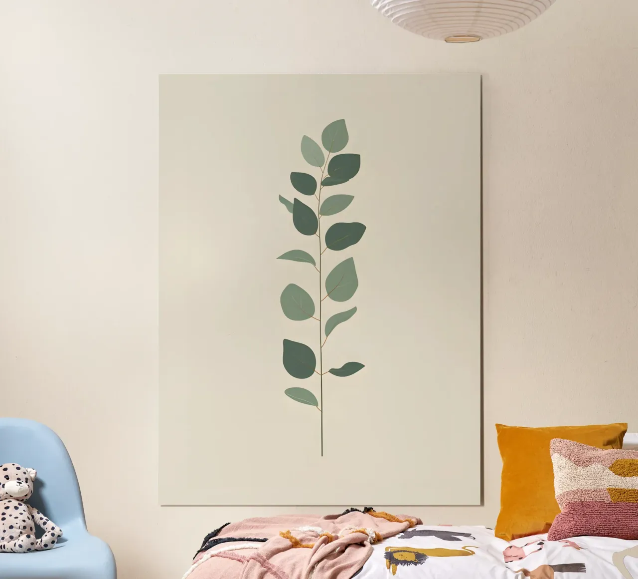 Eucalyptus Branch - Vertical poster con telaio in alluminio da The Green Room