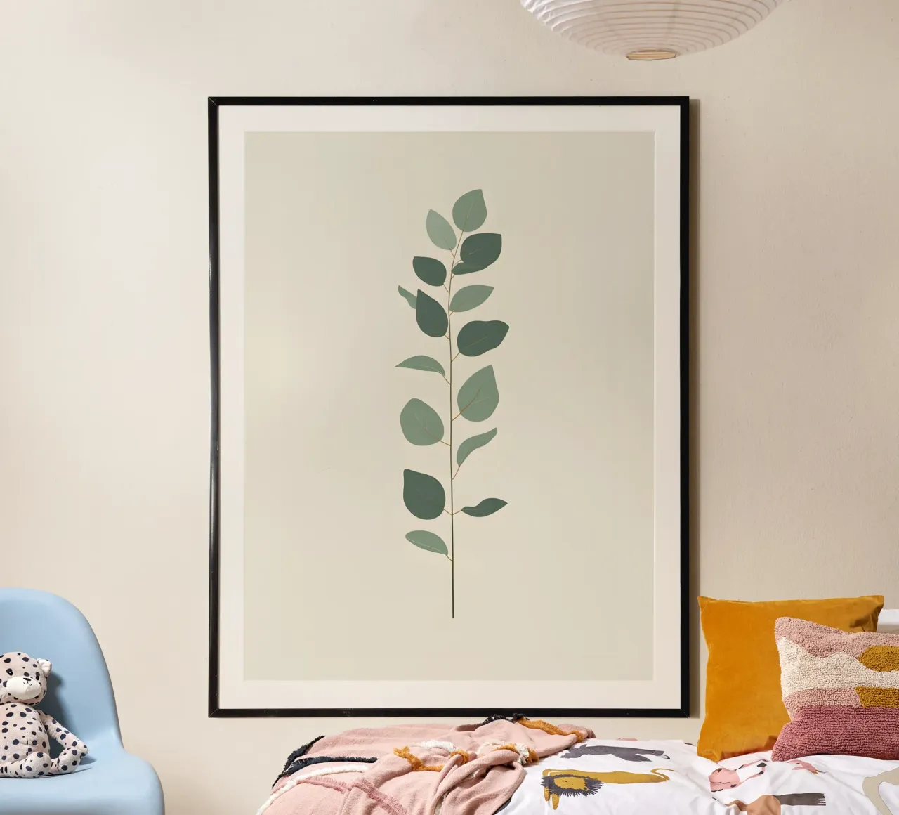 Eucalyptus Branch - Vertical poster con telaio in alluminio da The Green Room