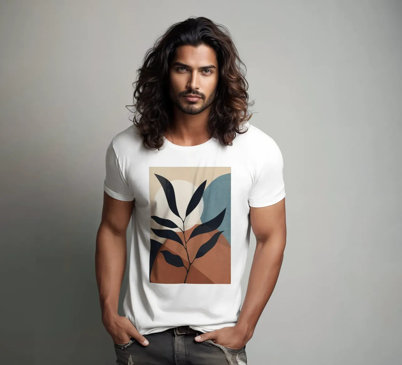Abstract Art Tropical Leaf t-shirt by ThingDesign
