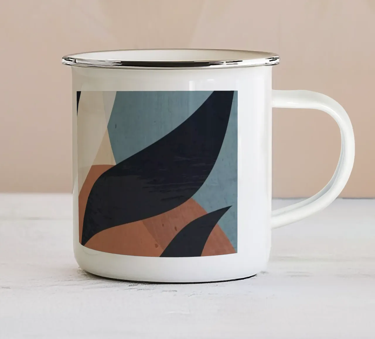 Foglia tropicale d'arte astratta tazza in smalto da ThingDesign