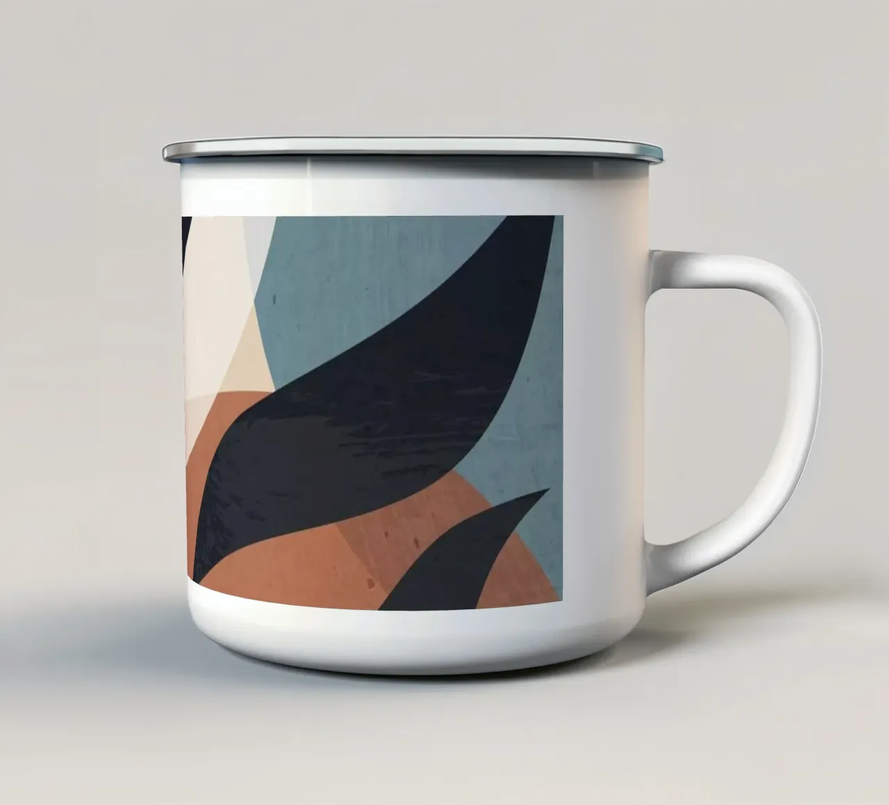 Foglia tropicale d'arte astratta tazza in smalto da ThingDesign