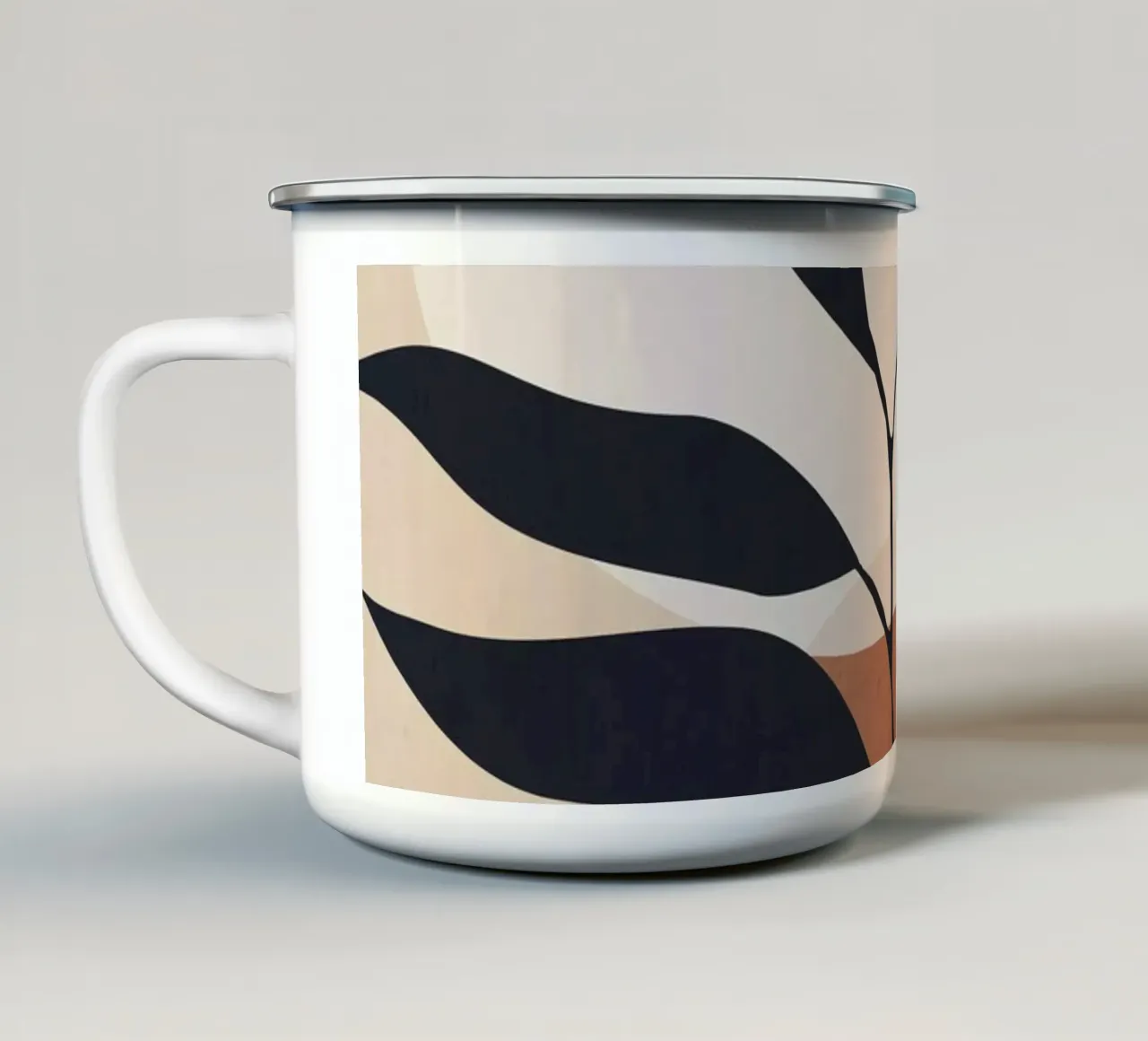 Foglia tropicale d'arte astratta tazza in smalto da ThingDesign