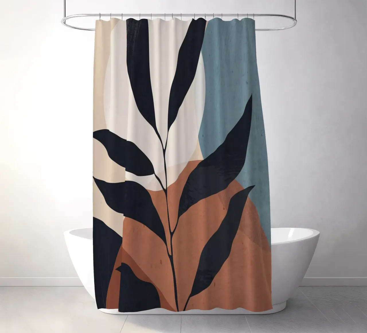 Abstrakte Kunst Tropical Leaf Duschvorhang von ThingDesign