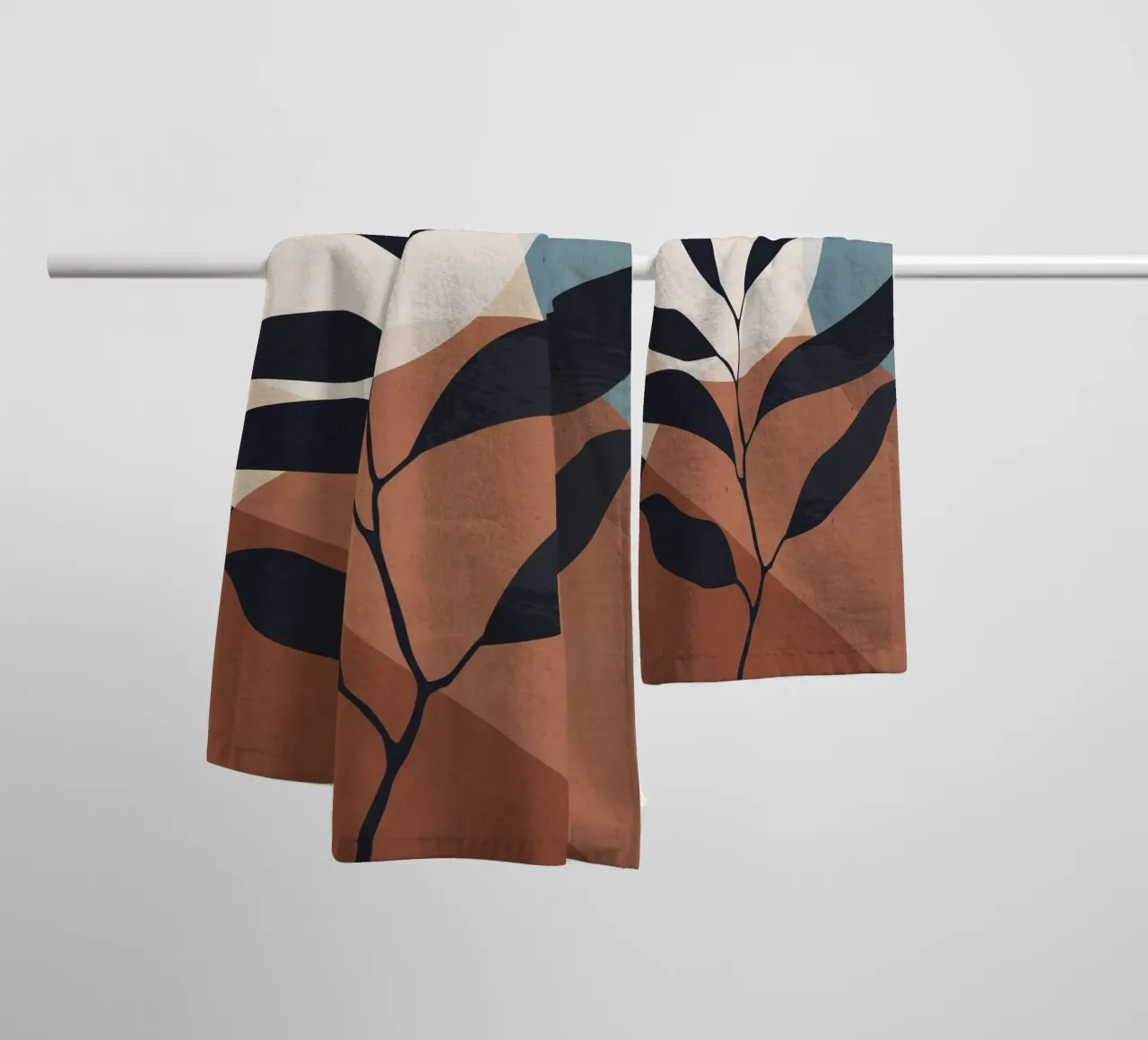 Abstract Art Tropical Leaf towel by ThingDesign