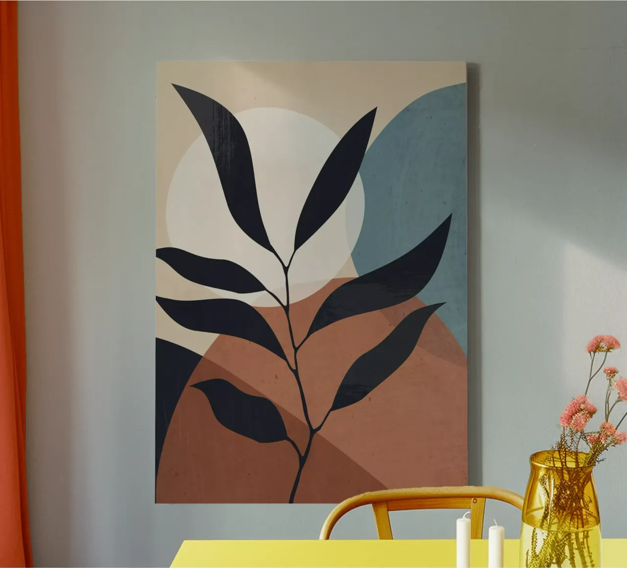 Abstrakte Kunst Tropical Leaf Leinwand von ThingDesign