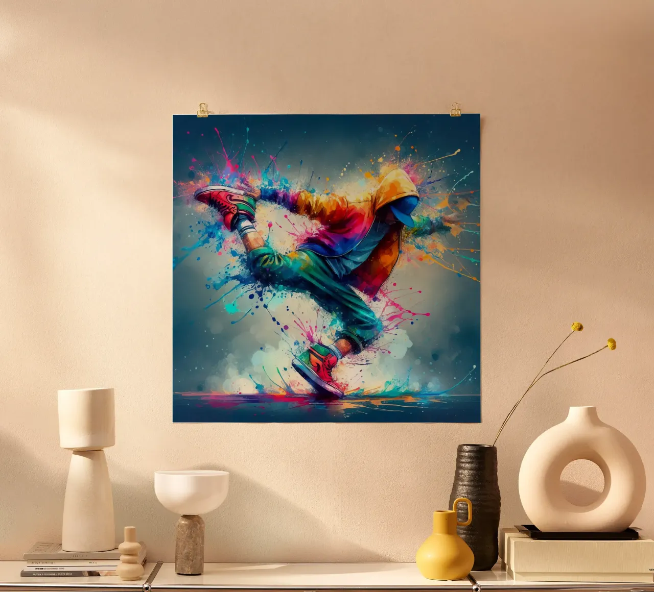 Stile Breakdance II poster con telaio in legno da James