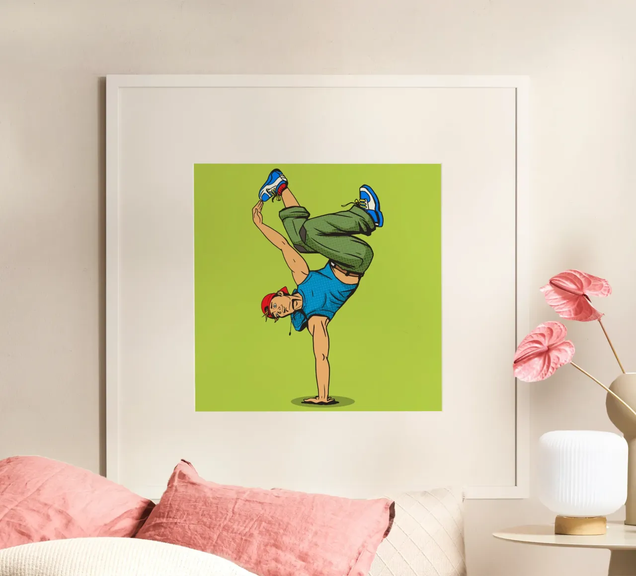 breakdancer pop art vettoriale poster con telaio in alluminio da James