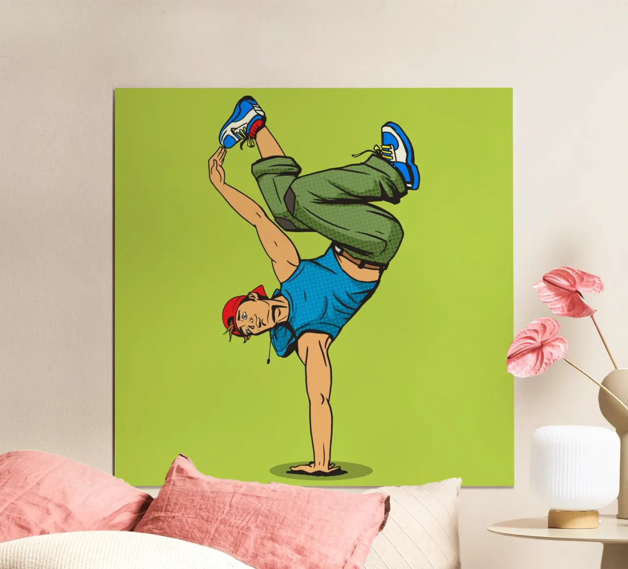breakdancer pop art vettoriale poster con telaio in alluminio da James