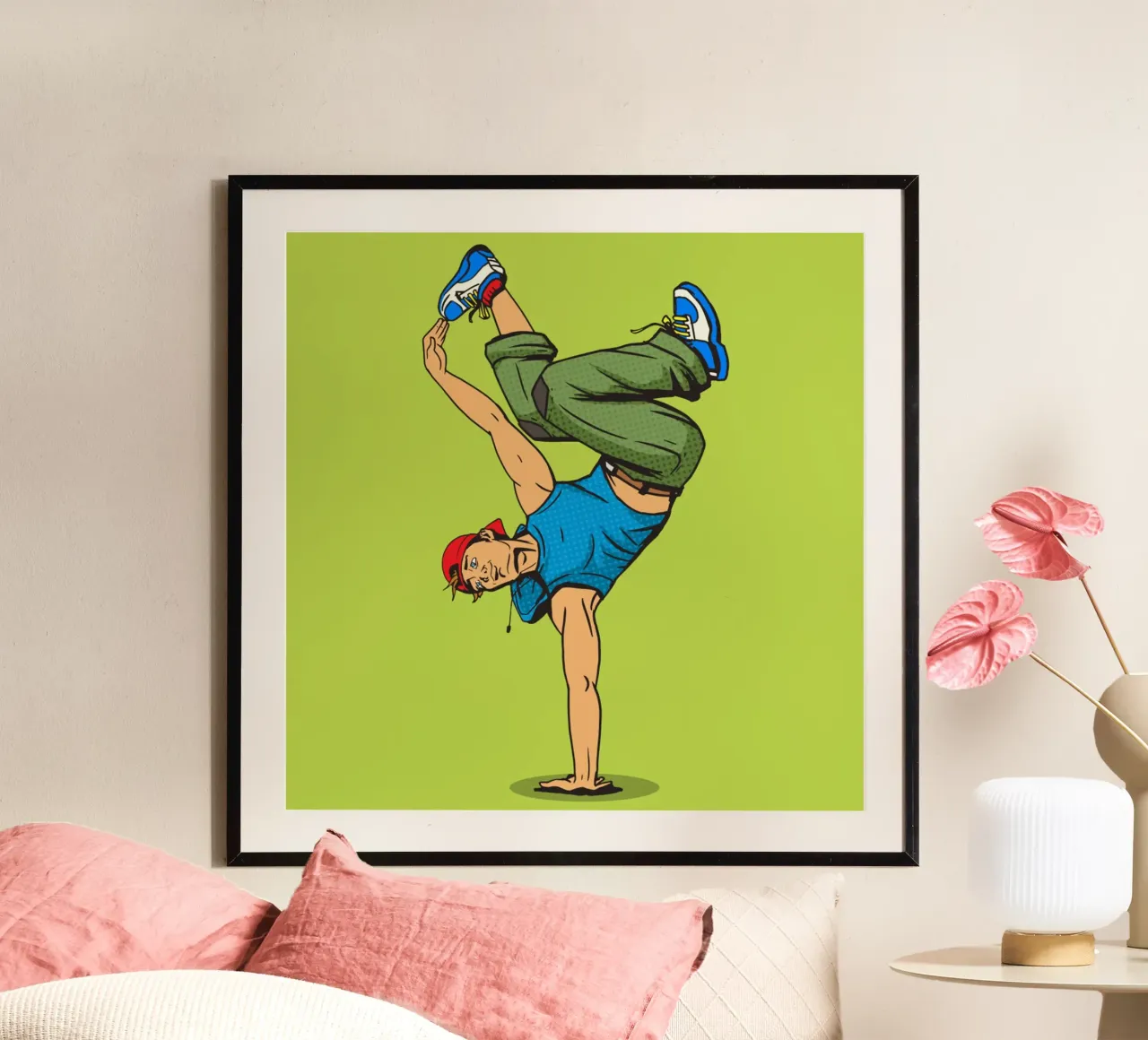 breakdancer pop art vettoriale poster con telaio in alluminio da James
