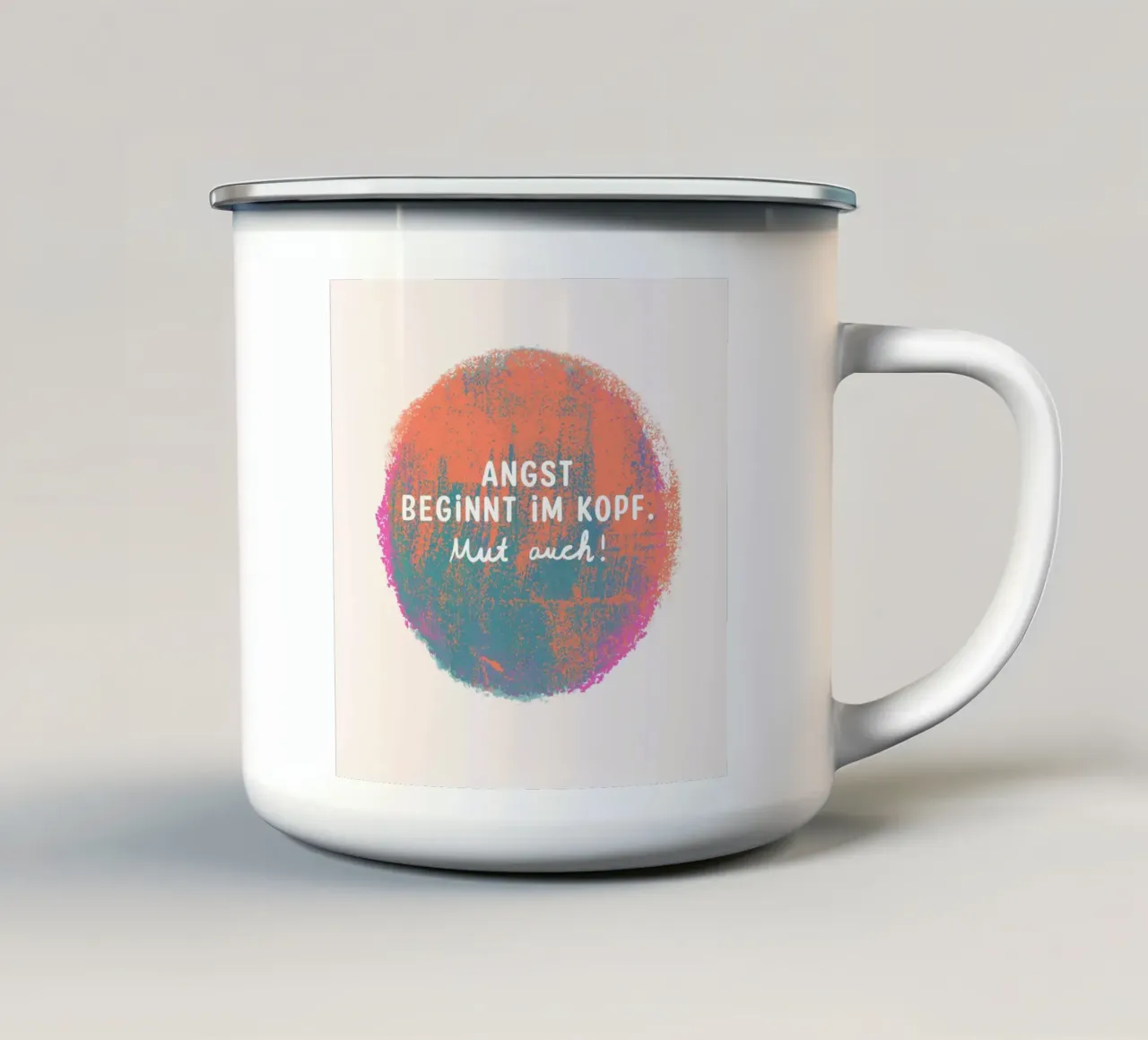Anche il coraggio! tazza in smalto da Julia Reyelt