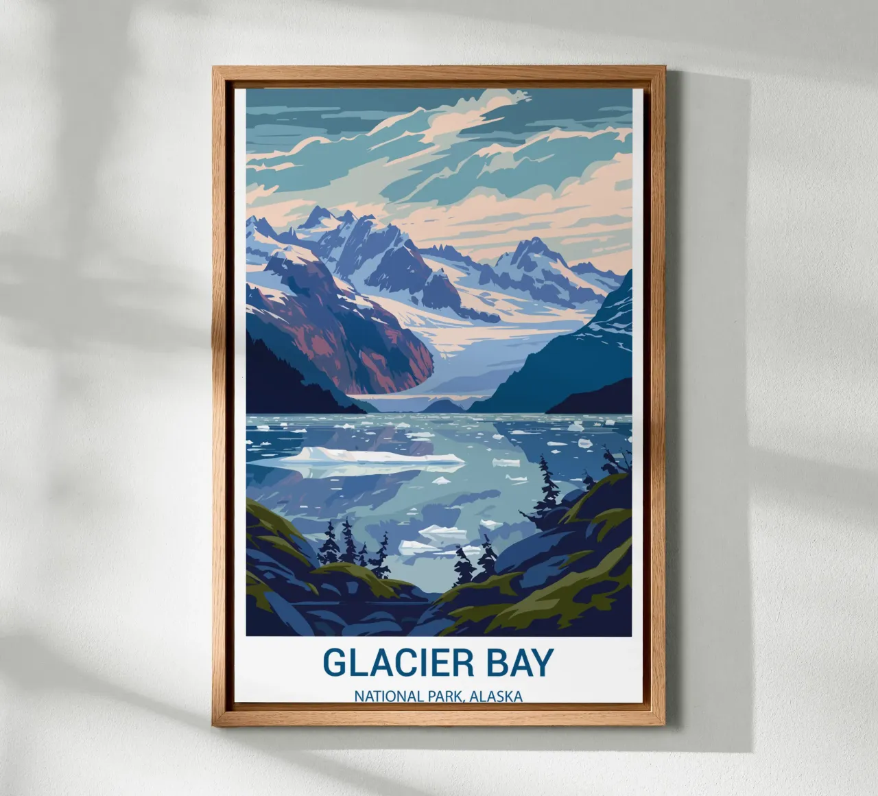 Glacier Bay National Park, Alaska, VS canvas met Baklijst van Wanderlust Vibes