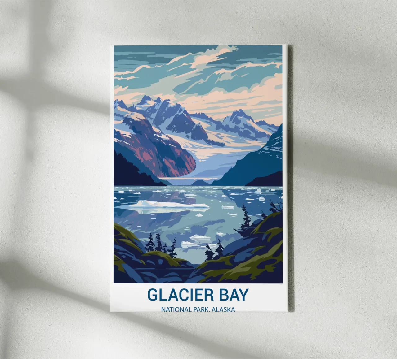 Glacier Bay National Park, Alaska, VS canvas met Baklijst van Wanderlust Vibes