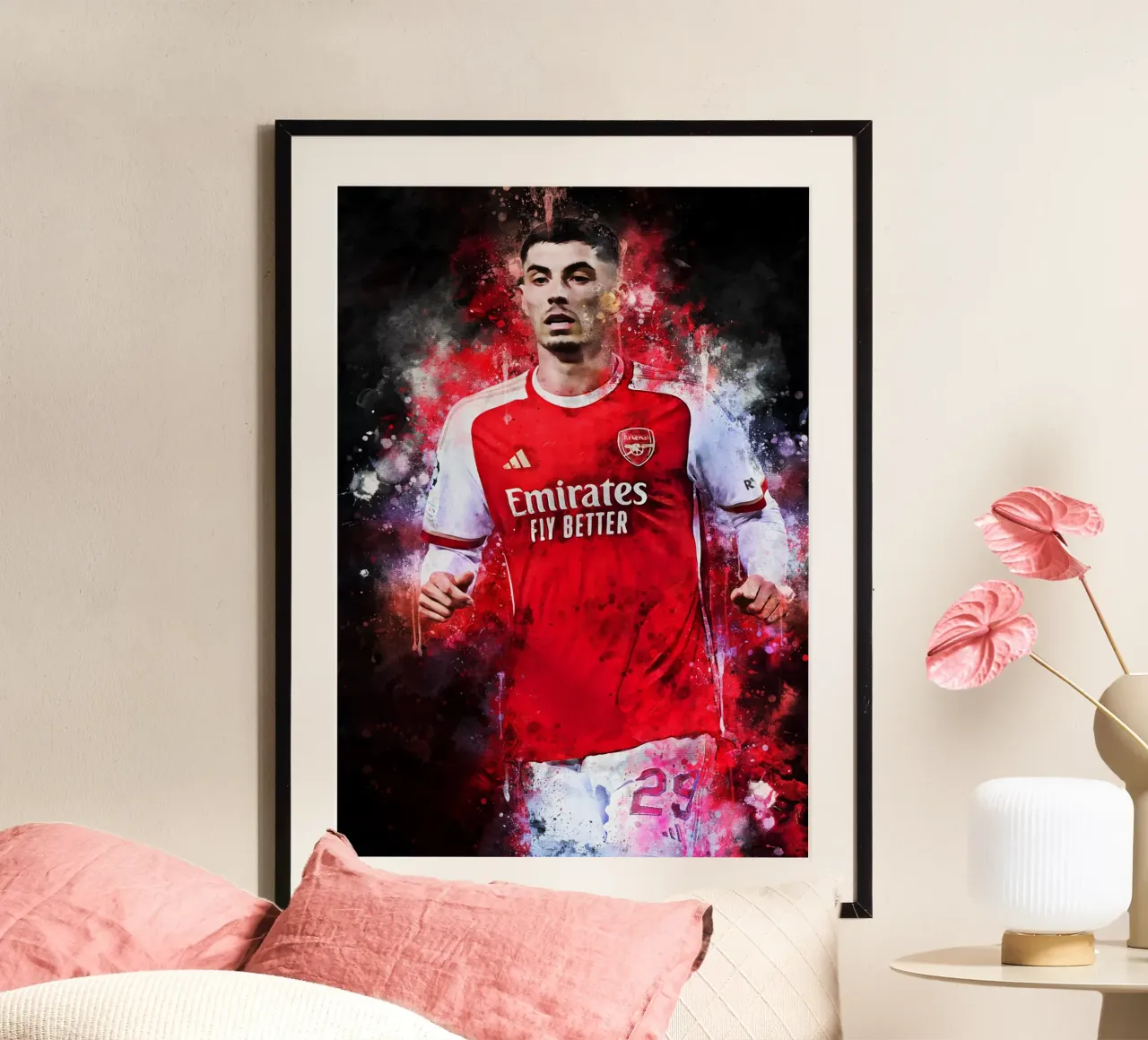 Kai Havertz poster con telaio in legno da MasterInkArt